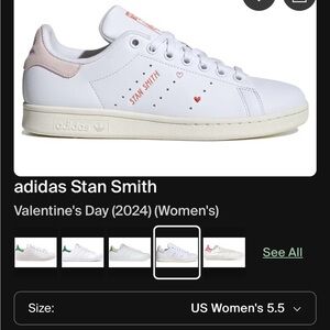 Adidas Stan Smith Women's White and Pink Sneakers